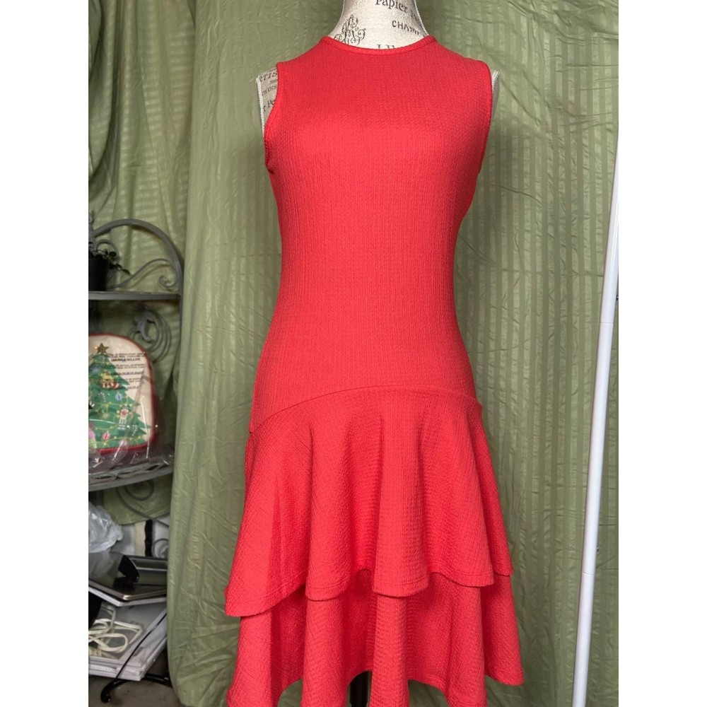 NWT Michael Kors Ruffled Sleeveless Dress Size Small in Color Sangria Pink